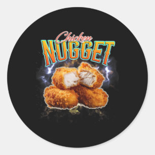 Zwarte Markt Rap Grappige Kip Nugget Vintage 90s Ronde Sticker
