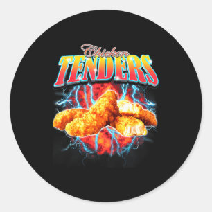 Zwarte markt Rap Grappige Kip Tenders Vintage 90s Ronde Sticker