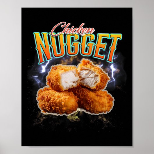 Zwarte Markt Rap Grappige Kipnugget Vintage 90s Poster (Voorkant)