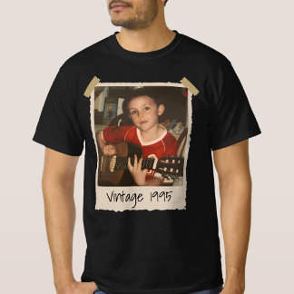Zwarte markt vintage gelukkige verjaardag foto fam t-shirt