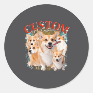 Zwarte markt vintage huisdieren honden kat grappig ronde sticker