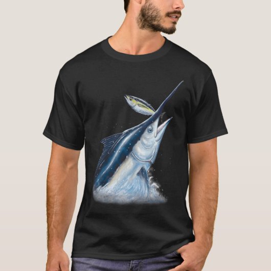 Zwarte Marlijn & Tonijn T-shirt (Voorkant)