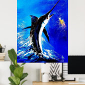 Zwarte marlijn "Zwarte aanval" Poster (Thuiskantoor)