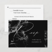 Zwarte marmer 2 V2 met gemiddelde RSVP Kaartje (Voorkant / Achterkant)