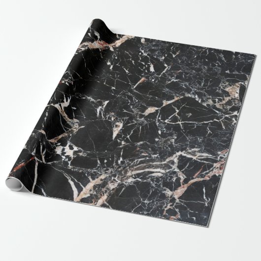 Zwarte marmer, abstracte achtergrond cadeaupapier (Uitgerold)