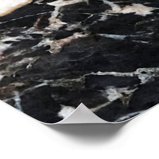 Zwarte marmer, abstracte achtergrond poster (Hoek)