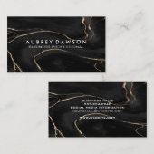 Zwarte marmer Achtergrond textuur Visitekaartje (Voorkant / Achterkant)
