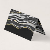 Zwarte marmer Agate Gold Glitter Visitekaartje (Achterkant)