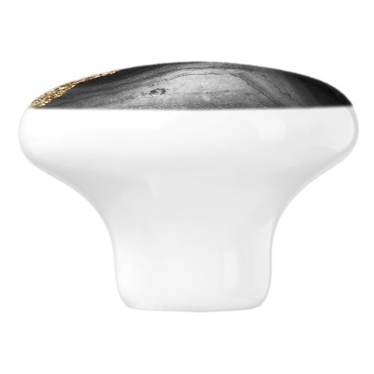 Zwarte marmer Agate Keramische Knop (Zijkant)