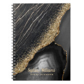 Zwarte marmer Agate Notitieboek (Voorkant)