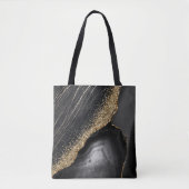 Zwarte marmer Agate Tote Bag (Voorkant)