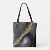 Zwarte marmer Agate Tote Bag (Achterkant)