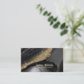 Zwarte marmer Agate Visitekaartje (Staand voorkant)