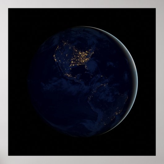 Zwarte marmer - Amerika 's nachts Poster (Voorkant)