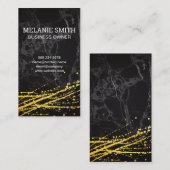 Zwarte marmer | Artistiek goud spatwerk Visitekaartje (Voorkant / Achterkant)