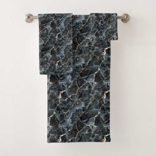 Zwarte marmer bad handdoek (Insitu)