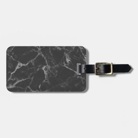 Zwarte marmer bagagelabel (Voorkant horizontaal)