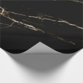 Zwarte marmer Beige Grain Cadeaupapier (Hoek)