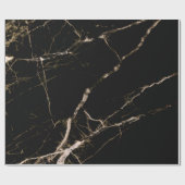 Zwarte marmer Beige Grain Cadeaupapier (Vlak)