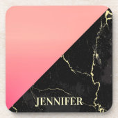 Zwarte marmer bier onderzetter (Voorkant)