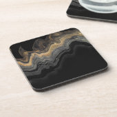 Zwarte marmer bier onderzetter (Linkerzijde)