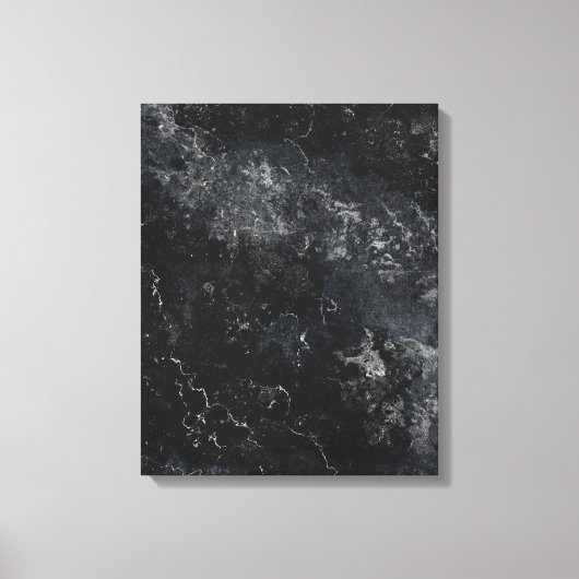 Zwarte marmer canvas afdruk (Voorkant)