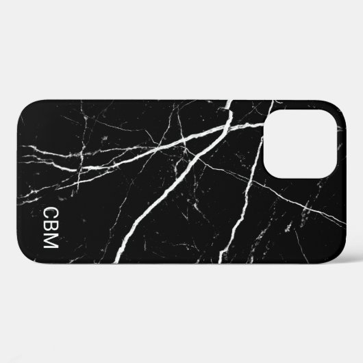 Zwarte Marmer Case-Mate iPhone Case (Achterkant (horizontaal))