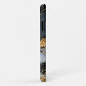 Zwarte marmer chique gouden glitters monogram Case-Mate iPhone case (Achterkant/rechts)