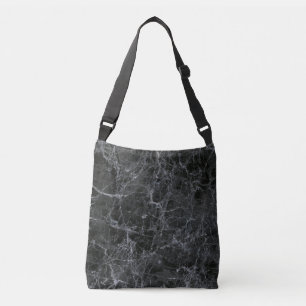 Zwarte marmer crossbody tas
