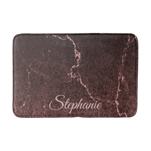 Zwarte marmer en glitter badmat