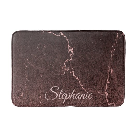 Zwarte marmer en glitter badmat (Voorkant)