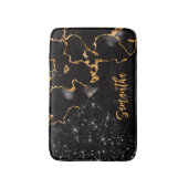 Zwarte marmer en glitter badmat (Voorkant Verticaal)