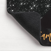 Zwarte marmer en glitter muismat (Hoek)