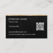 Zwarte marmer en Gold Glitter Visitekaartje (Achterkant)