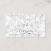 Zwarte marmer en Gold Modern Monogram Business Car Visitekaartje (Achterkant)