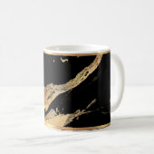 Zwarte marmer en goudmageremelkaf Mok (Voorkant rechts)