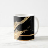 Zwarte marmer en goudmageremelkaf Mok (Voorkant rechts)