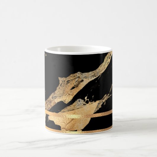 Zwarte marmer en goudmageremelkaf Mok (Center)