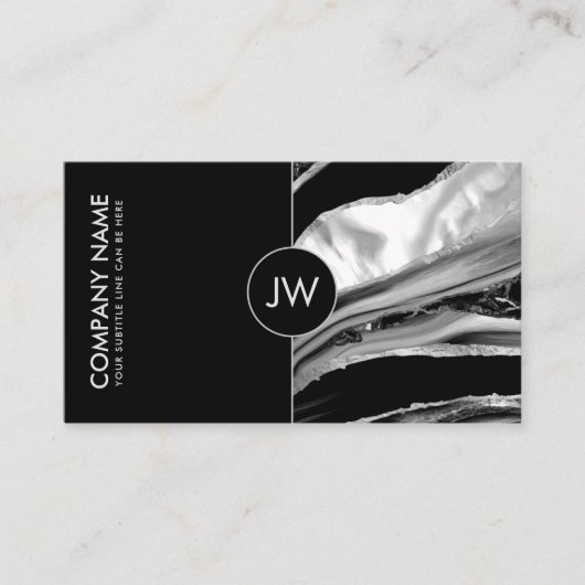 Zwarte marmer en moeder van Pearl Visitekaartje (Voorkant)