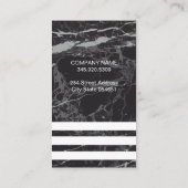 Zwarte marmer | Gestreepte bars Visitekaartje (Achterkant)
