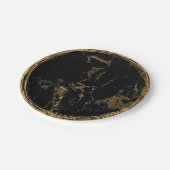 Zwarte marmer Glam Golden Birtday Party Papieren Bordje (Gekanteld)