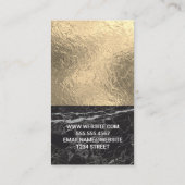 Zwarte marmer | Gold Foil Color Block Visitekaartje (Achterkant)