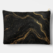 Zwarte Marmer Gouden Aders Luxe Abstract Etui (Achterkant)