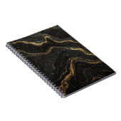 Zwarte Marmer Gouden Aders Luxe Abstract Notitieboek (Rechterzijde)