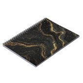 Zwarte Marmer Gouden Aders Luxe Abstract Notitieboek (Linkerzijde)