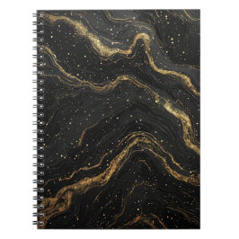 Zwarte Marmer Gouden Aders Luxe Abstract Notitieboek