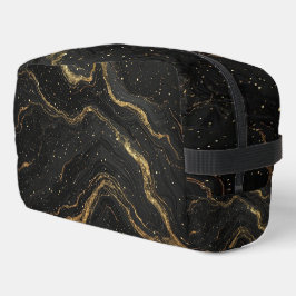 Zwarte Marmer Gouden Aders Luxe Abstract Toilettasje