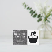 Zwarte marmer | Het mengen van Bowl-ingrediënten Visitekaartje (Staand voorkant)