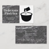 Zwarte marmer | Het mengen van Bowl-ingrediënten Visitekaartje (Voorkant / Achterkant)