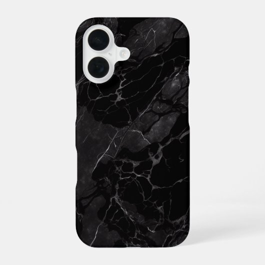 Zwarte marmer iPhone 16 hoesje (Achterkant)